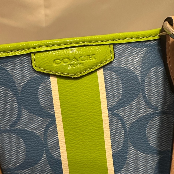 Coach Blue and Green Signature Mini Tote Bag - Picture 6 of 6